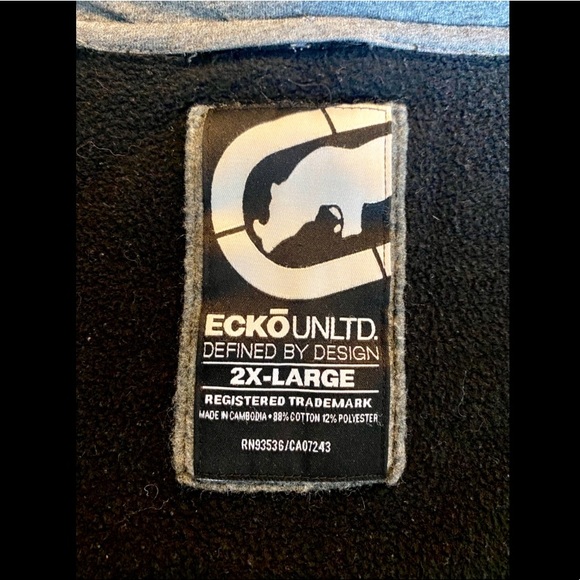 ECKO UNLTD zip up sweater, size 2XL, colour Black - Picture 5 of 6